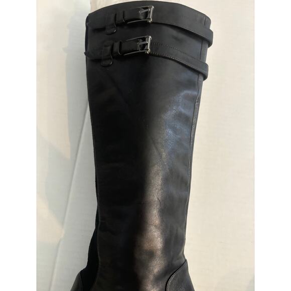 Nike Air by COLE HAAN Jalisa Black Heeled Boots size 9B  Tall Zip Stretch Zip - Picture 6 of 9